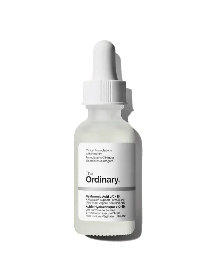 The Ordinary Hyaluronic Acid 2% + B5 (Original Formulation) 30ml bottle with dropper, showcasing the classic, rich hydration serum for all skin types.