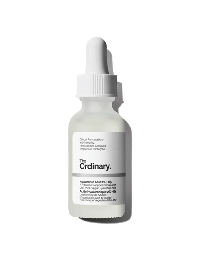 The Ordinary Hyaluronic Acid 2% + B5 (Original Formulation) 30ml bottle with dropper, showcasing the classic, rich hydration serum for all skin types.