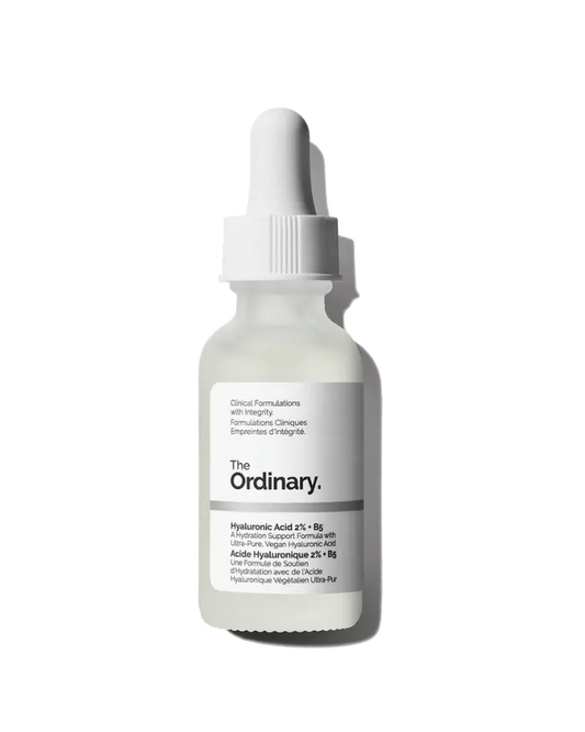The Ordinary Hyaluronic Acid 2% + B5 (Original Formulation) 30ml bottle with dropper, showcasing the classic, rich hydration serum for all skin types.