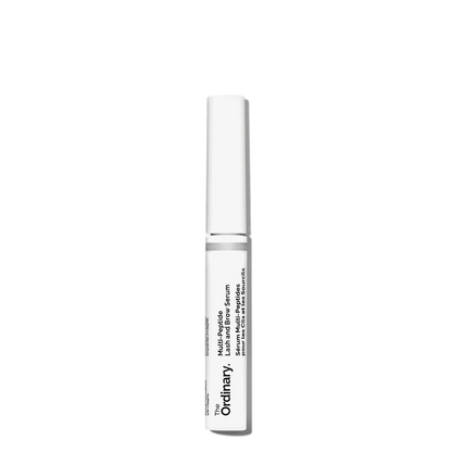 The Ordinary Multi-Peptide Lash and Brow Serum 5ml tube with a fine-tip precision applicator brush on a clean white background.
